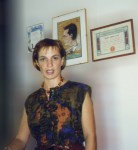 Mrs. Frigeri speaking at a company meeting. June 1993